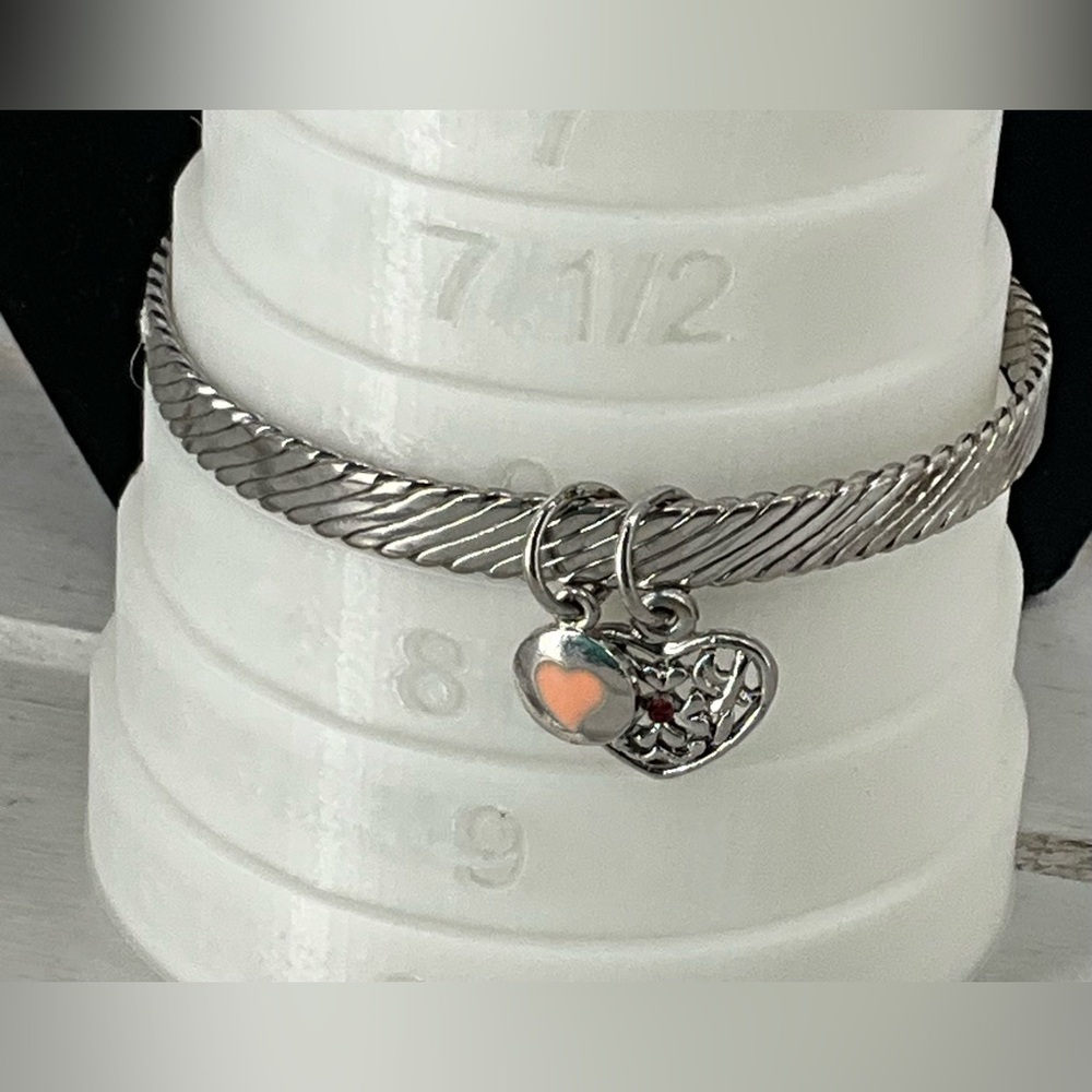 Monet / VTG Silver Twisted Collectible Charm Bracelet